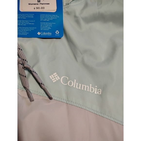 Columbia Mint Green Gray Fleece Lined Flash Forward Windbreaker Jacket NWT $90 - Picture 8 of 16